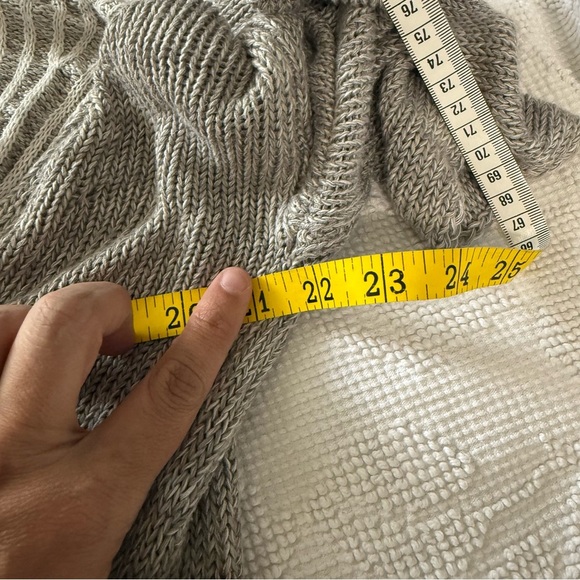 Soft Surroundings Wrap Around‎ Linen Sweater Gray White Womens - Picture 8 of 8